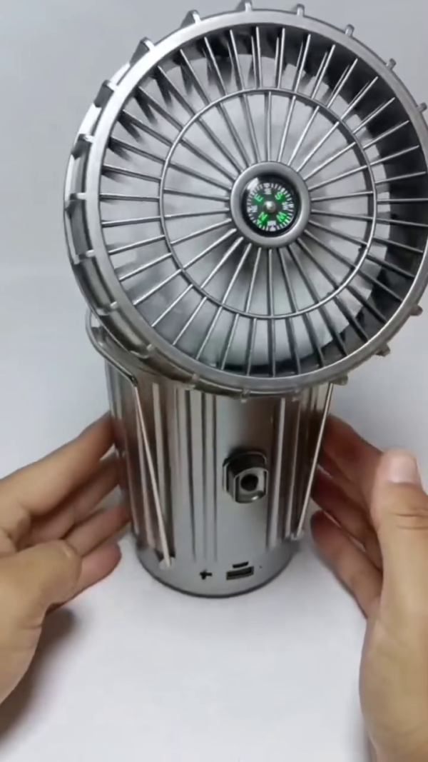 Multifunctional Jet Turbine Style Portable Fan with Compass & USB Charging - Image 2