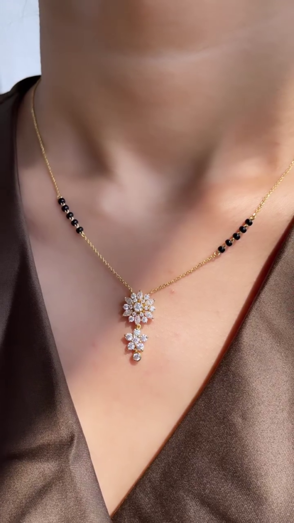 Floral Radiance Mangalsutra Necklace - Image 2