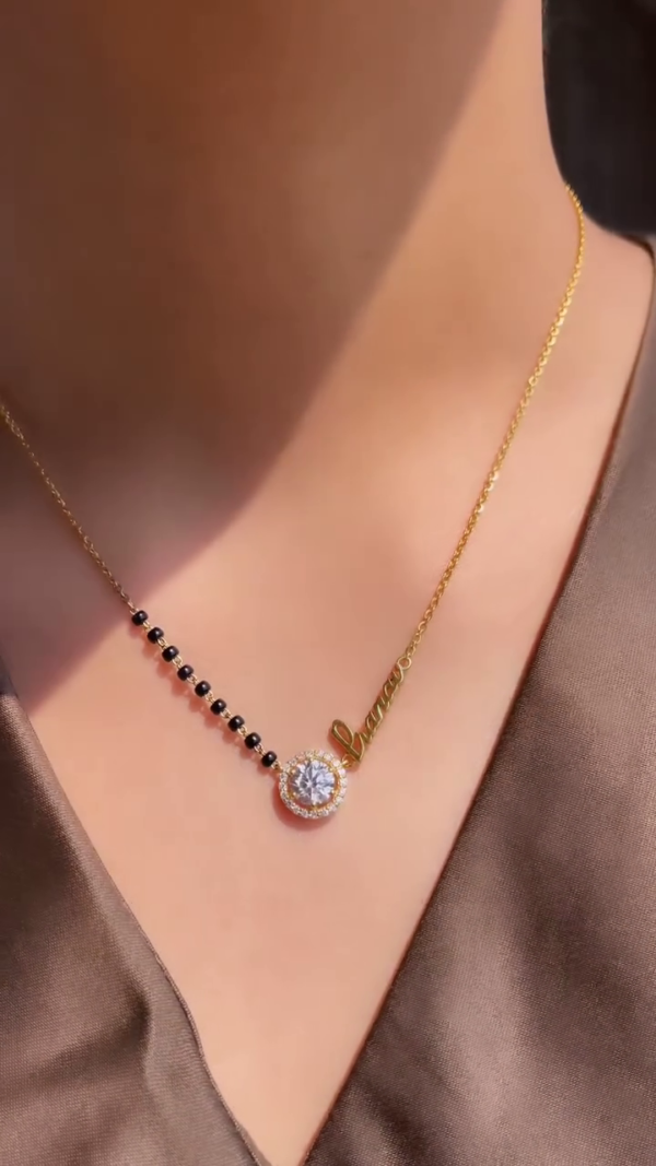 Personalized Diamond Accent Mangalsutra Necklace - Image 3