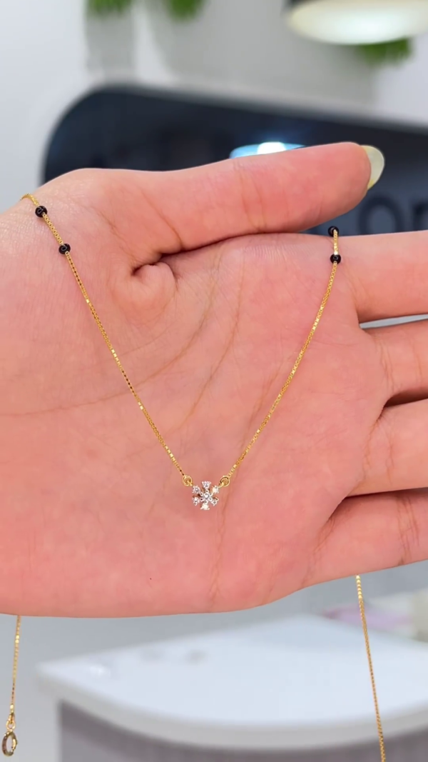 Stacked Trio Diamond Pendant Necklace - Image 2