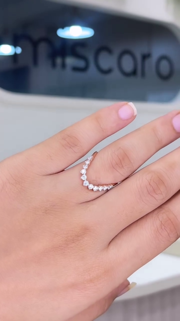 Graduated Arc Gemstone Enhancer Ring