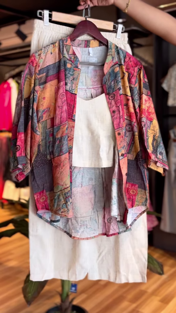 Urban Boho – Abstract Print Linen Co-ord Set